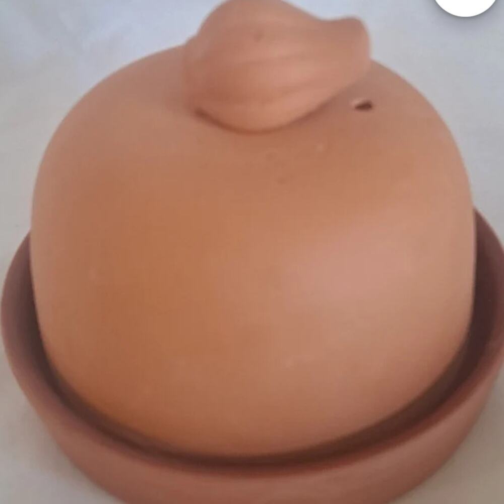 Vintage terra cotta Elephant Garlic XL roaster set